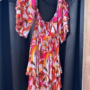 Forever 21 Red and Pink Floral Mini Dress